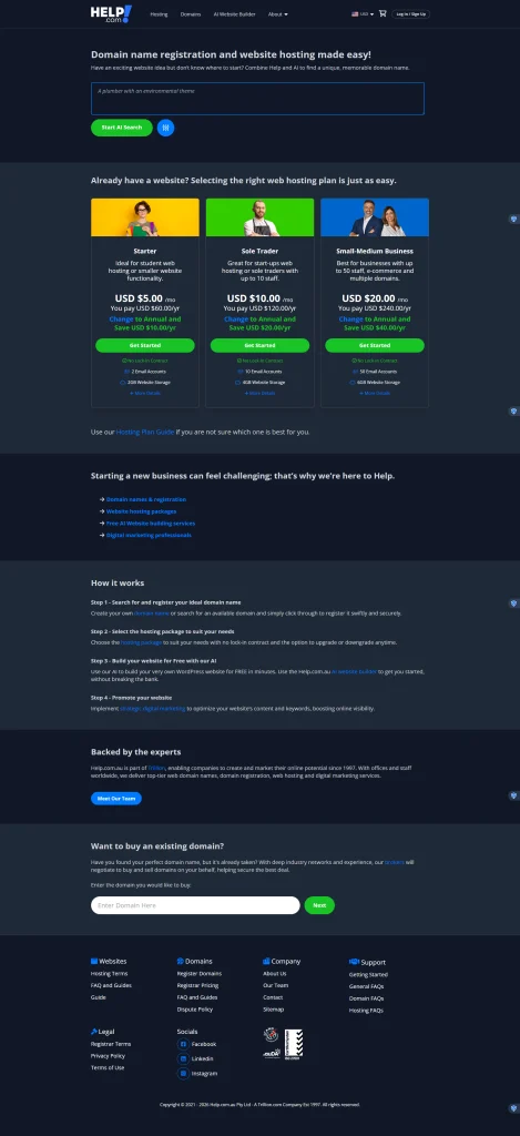 Help.com — Domain Name Registration & Website Hosting Platform